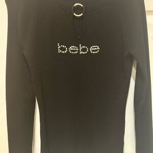 Bebe Black Top with Rhinestone Detail